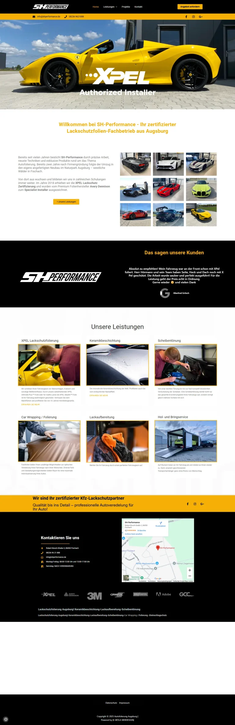 SH-Performance Automotive Website Screenshot